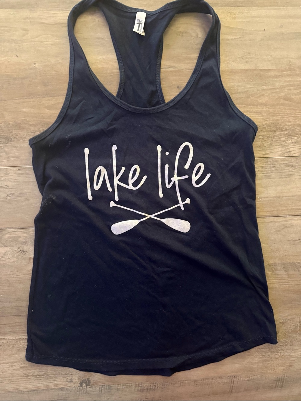 Lake Life Black Racerback Tank Top - Picture 1 of 3
